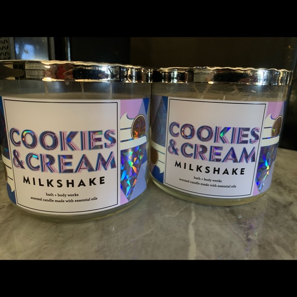 SOLD! 2pc lot BBW Cookies Cream Milkshake Candles